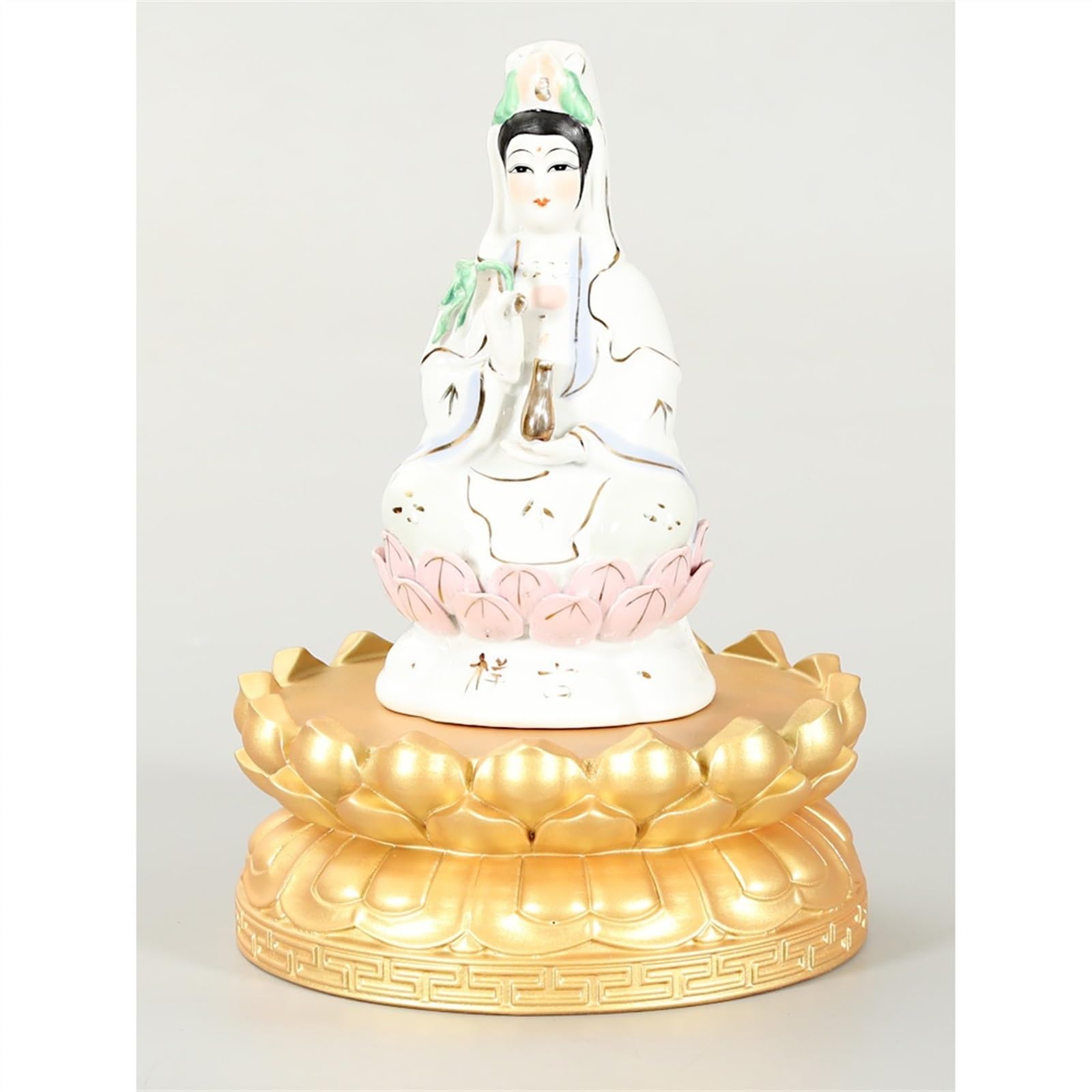 Meditatie Altaartafel Hele houten ronde vergulde lotusvoetstuk, houten huisaanbidding God van rijkdom Boeddha Guan Gong voetstuk verhoogd Boeddhistisch altaar (Size : 27X29X10cm Meditatie Altaartafel Hele houten ronde vergulde lotusvoetstuk, houten huisaanbidding God van rijkdom Boeddha Guan Gong voetstuk verhoogd Boeddhistisch altaar (Size : 27X29X10cm