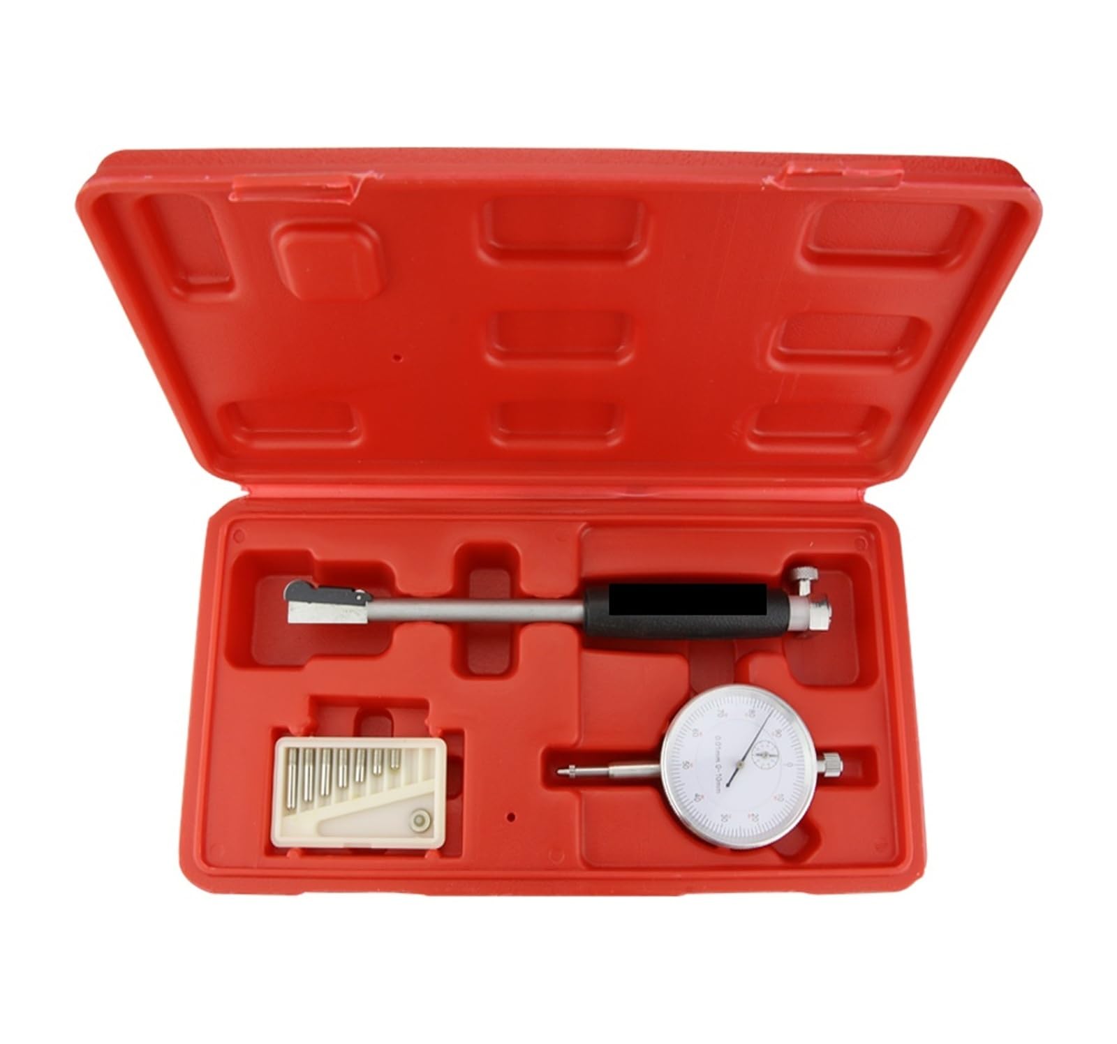 Dial Bore Gauge Inner Diameter Measuring Rod Micrometer Tool Hole Indicator Set 15-35-50-160mm(18-35mm Black Dial)