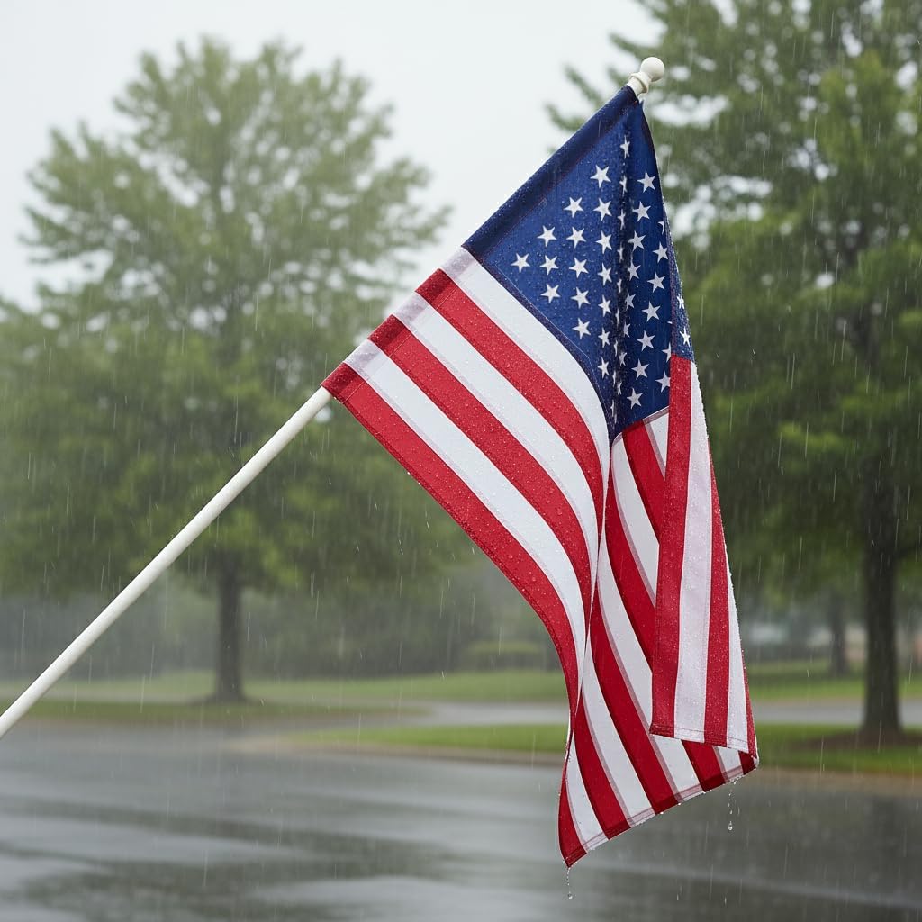 American Flags for Outside – 3x5 Pole Sleeve - Outdoor USA Allegiance Flag for US Patriotic Houses Banner House Garden Pole Home Porch Party Signs Bedroom Backdrop Décor Tapestry - Independence to Veterans Day Banners