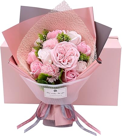 Amazon Co Jp ソープフラワー プレゼント 人気 花束 造花 フラワーギフト 石鹸花 ギフトボックス付き 母の日のプレゼント 枯れない花 バラ 彼女 花束 ブーケ 誕生日 記念日 開店祝い お見舞い 入学 卒業 敬老の日 贈り物 メッセージカード付き ホーム キッチン