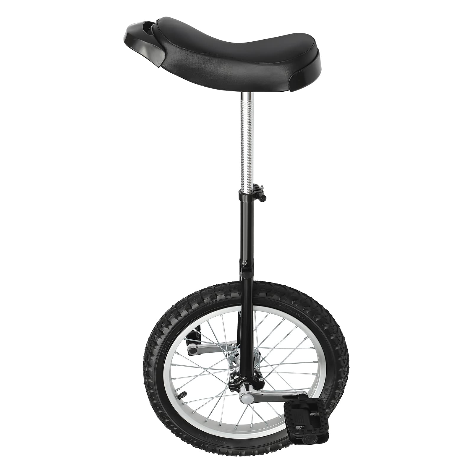 TOWOHIPPKI 16 Inch Wheel Unicycle with Rim, Height Adjustable Steel Frame Leakproof Tire Wheel Cycling Exercise Bicycle for Office Workers, Students, Cycling Enthusiasts, Black