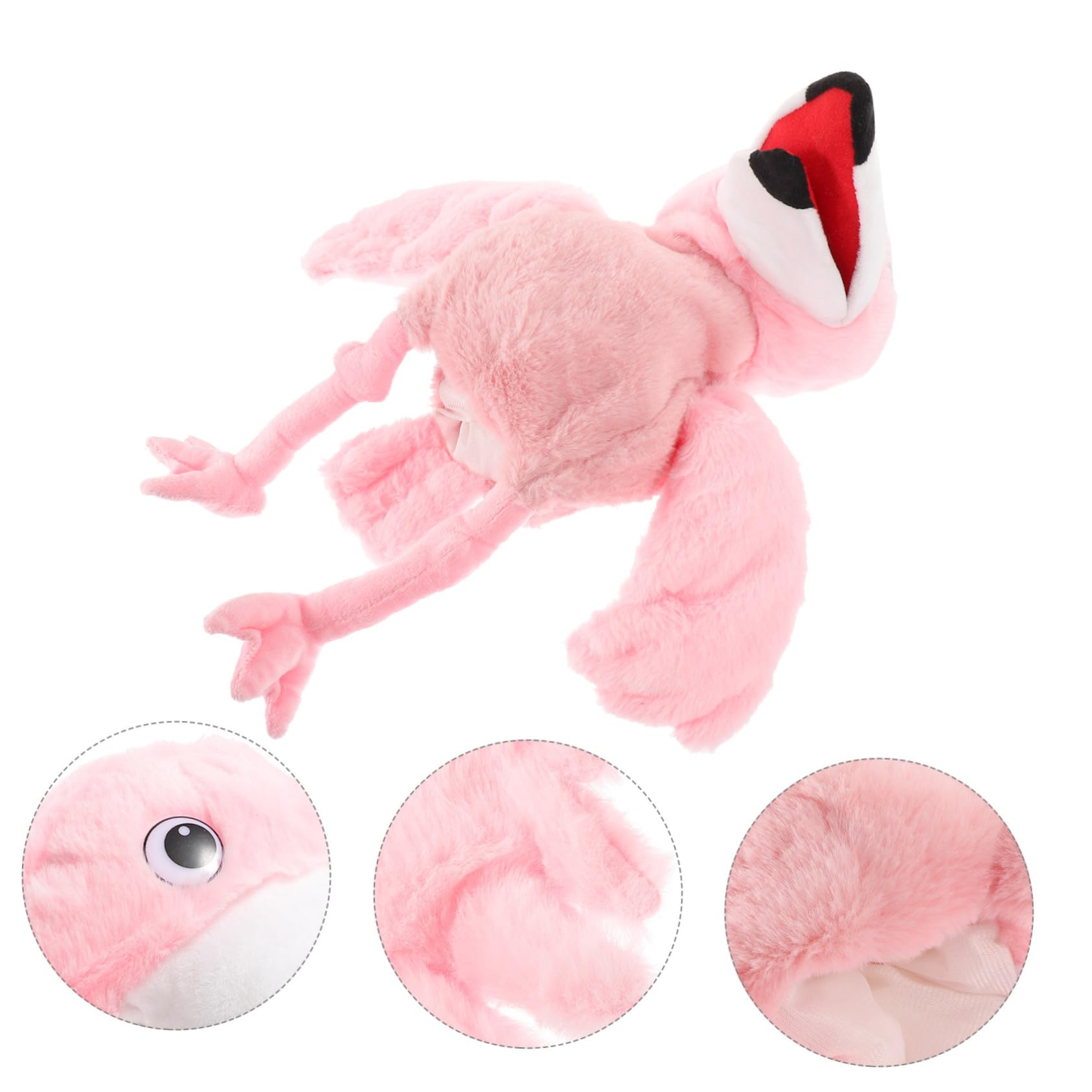 BESPORTBLE Burattino di Mano Fenicottero Rosa in Peluche Becco Mobile, Morbido Cotone Pp, Gioco per Narrazione e Ruolo, per Educazione Precoce e Divertimento
