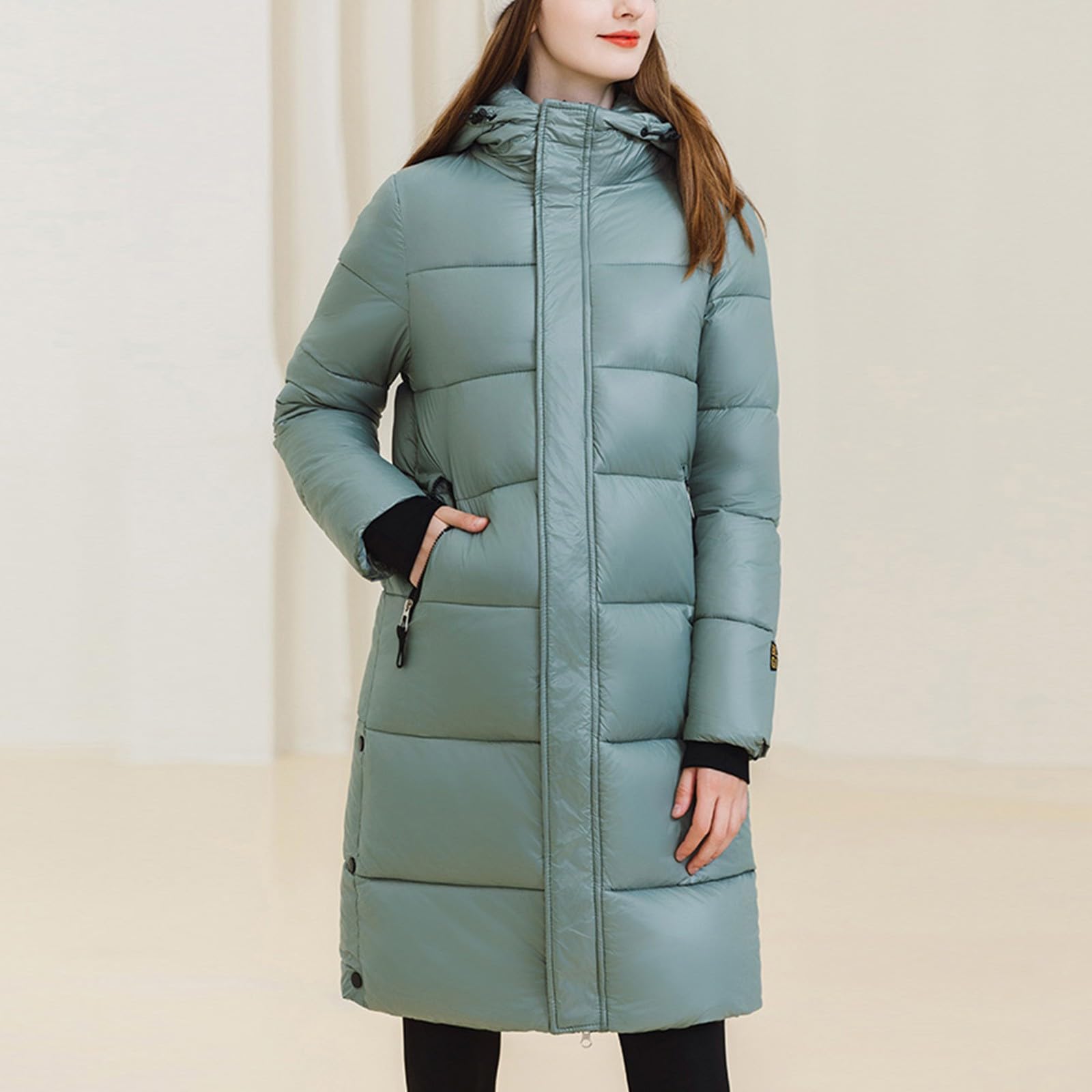 Piumino Trapuntato Leggero da Donna Piumino Lungo con Cappuccio Ripiegabile Piumini Leggeri Donna Giacca Giubbotto Cappotto Giubbino Giacche Piumini Ultraleggero Impermeabile Oversize Montagna Donne
