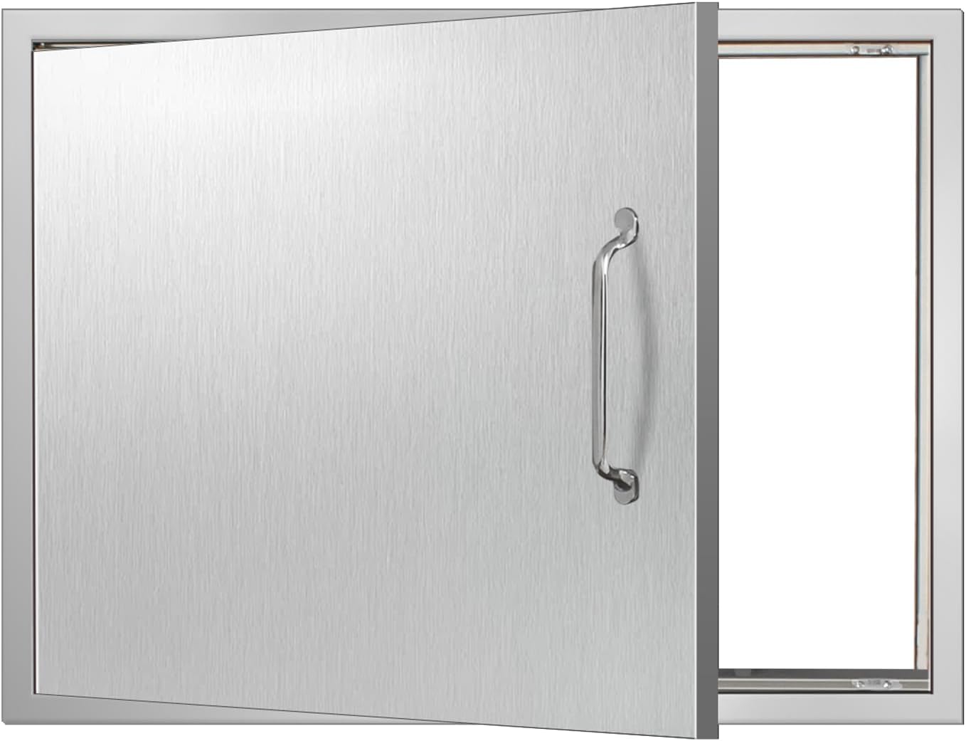 Outdoor Kitchen Doors 23''W x 17''H Stainless Steel Access Door with Handles Horizontal Single Access Cabinet Door,Flush Mount Door for Grilling StationIsland& Cabinet