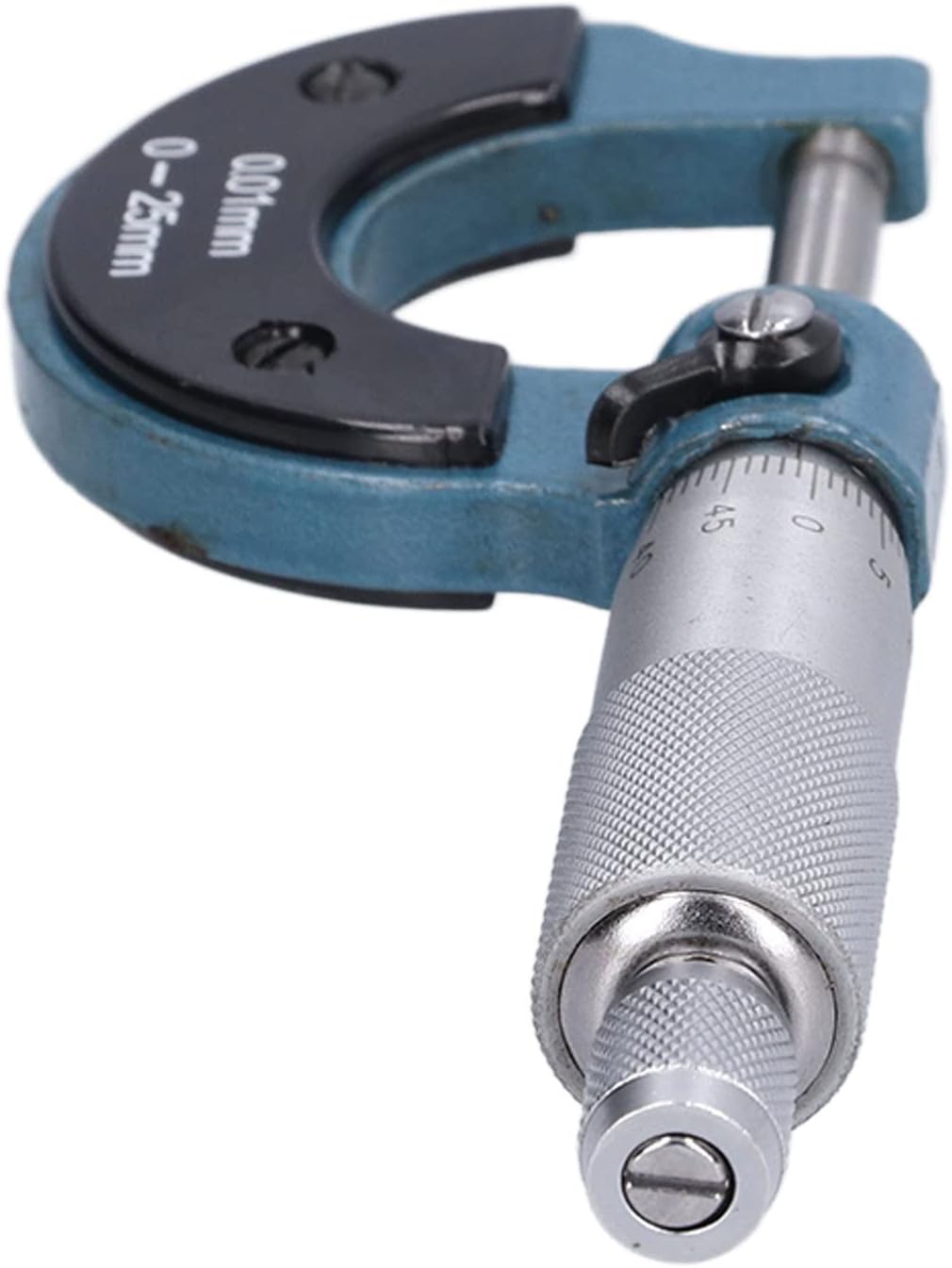 Outside Micrometer, Stainless Steel Thickness Measuring Tool with Wrench, 0-25mm Range, 0.01mm Precision