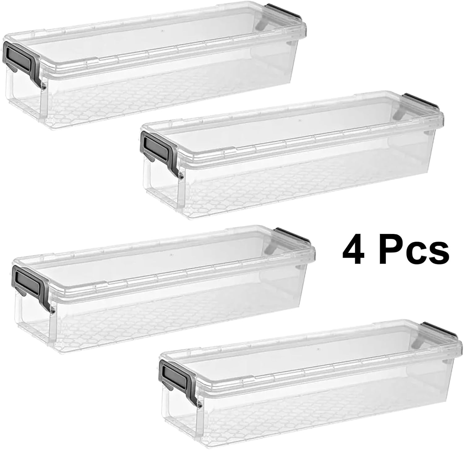 4 Pcs Large Fabric Strip Storage Case Sewing Storage Box Bulletin Board Borders Organizer Transparent Paint Brush Holders for Cloth Strips Art Craft