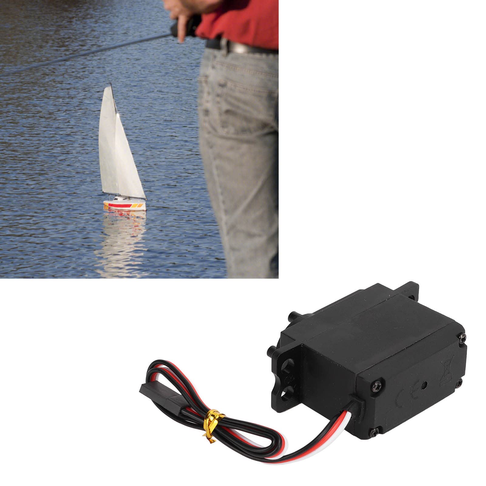 Servomoteur RC, Engrenages Métalliques Haute Résistance, Treuil Voile Alliage Couple Élevé, for Modèles Bateaux RC Voiliers Compétition Loisir Marin
