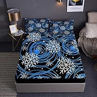 Drap Housse Avec Taies D'Oreillers, 3D Mandala Imprimé Housse De