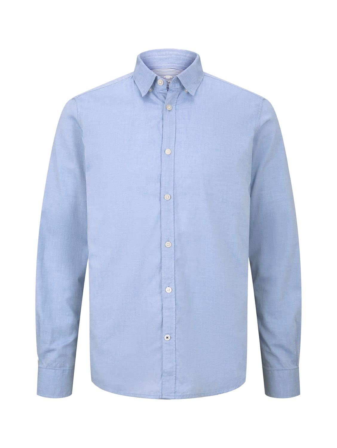 TOM TAILOR Herren 1008320 Slim Fit Hemd Aus Baumwolle, 15837 - Light Blue Oxford, XXL EU