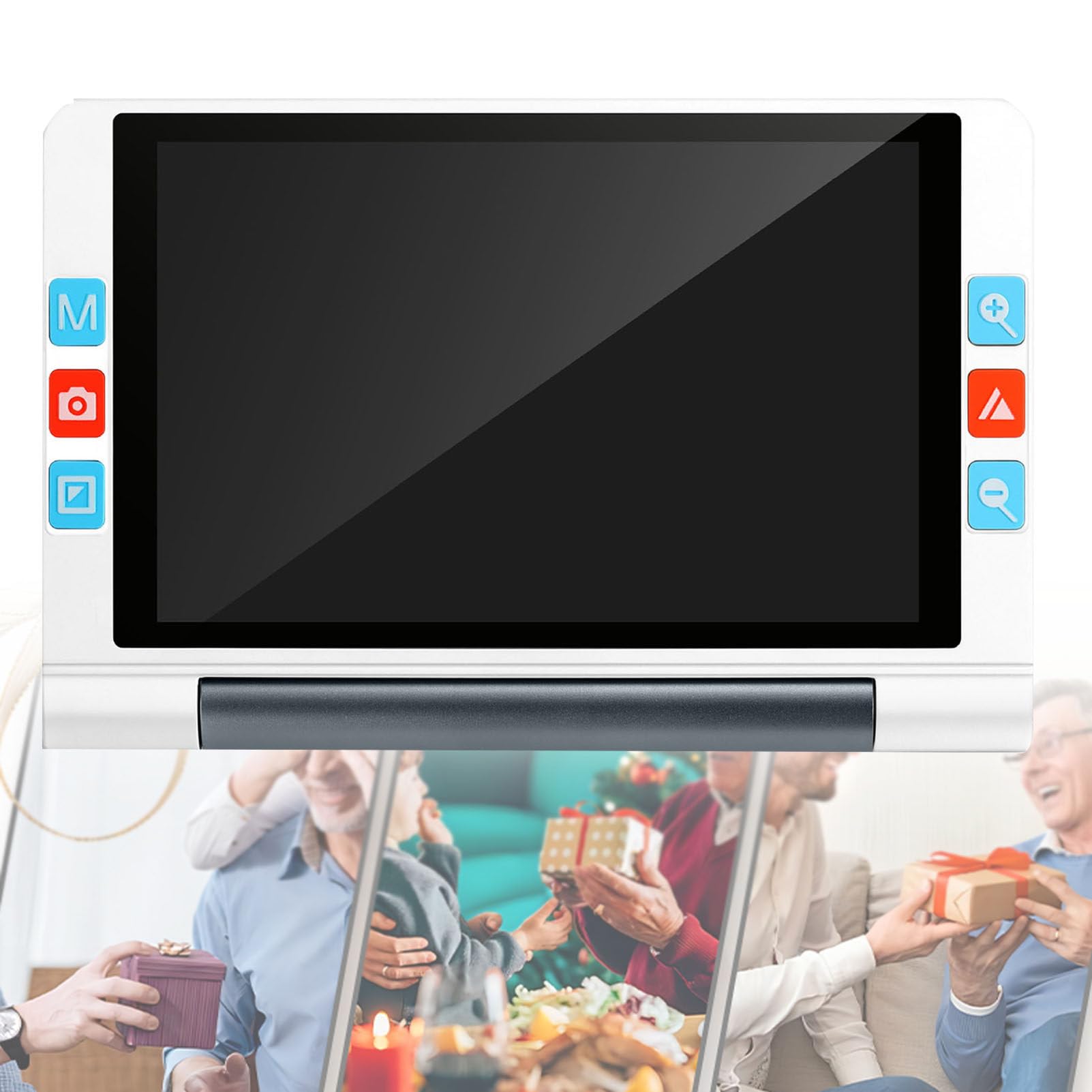 Lupa de video, pantalla HD de 8 pulgadas, ayuda de lectura electrónica, lupa grande de 2 a 20 aumentos para baja visión, área de visualización uniformemente iluminada, perfecta para pasatiempos y