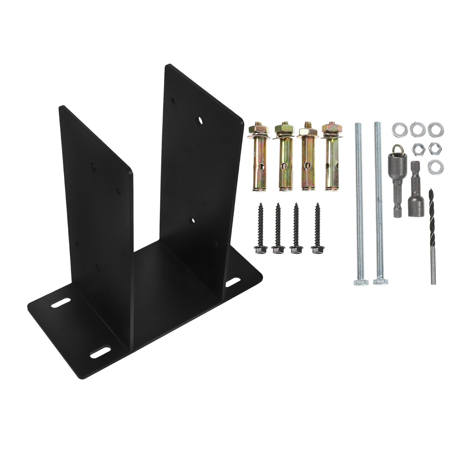 Wood Post Anchor Bracket 4x4 Post Base for Deck Railing Fence Pergola Support Mailbox Base Garden Corner Bracket