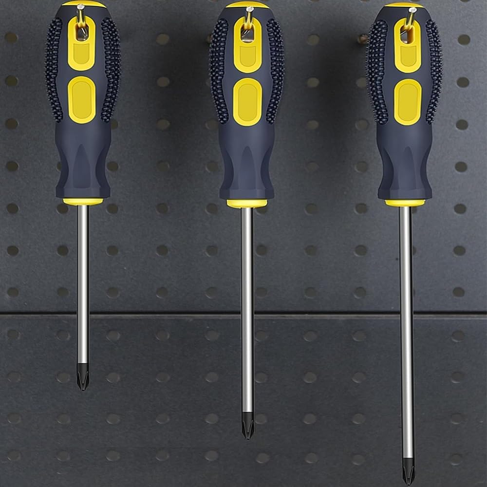 Fixinus 2Pcs Phillips Screwdrivers, Magnetic 6 Inch Shaft Non-Slip Grip Screwdriver PH2 Cross Head 6mm Tip Screwdriver
