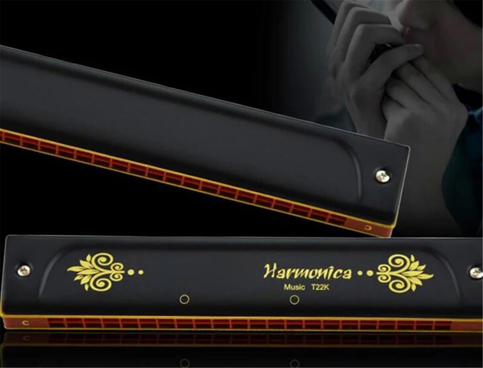 22 Loch Tremolo Mundharmonika ABS Kamm Musikinstrumente Armonica Instrumento Mundharmonika C-Taste Professioneller Mund Ogan