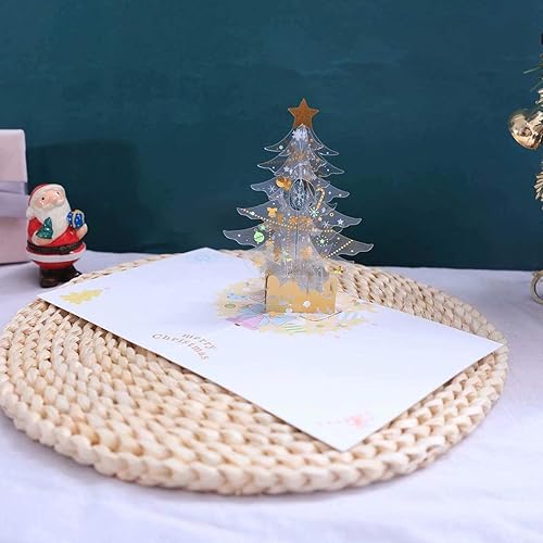 Miniatura 4 de Paper Spiritz Tarjeta 3D de cristal de Navidad, hecha a mano, tarjetas de felicitación emergentes para invierno, Año Nuevo, temporada de Navidad,