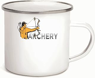 Archery Gift Ideas for Archery Lovers Vintage Collection 12oz Enamel Silver Mug