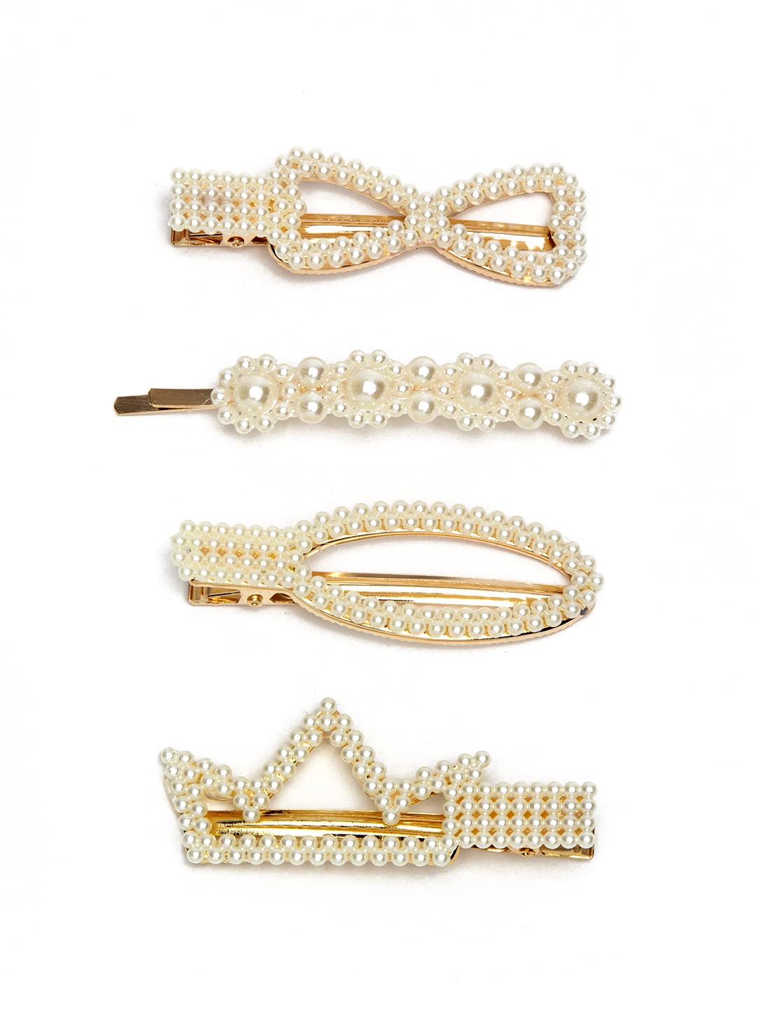 YouBella Womens Stylish Pearl Jewellery Hair Accessories (White, Style 2) - Combo of 4 (B099X7337Y) Amazon Price History, Amazon Price Tracker