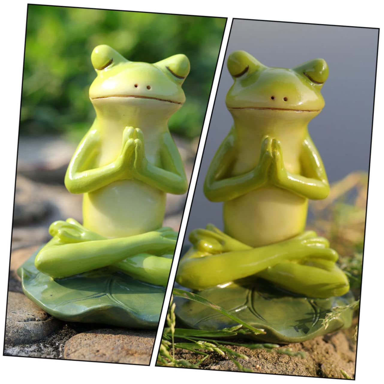 Supvox 3stücke Resin Yoga Frog Figurine Dekorative Gartenfigur Aus Kunstharz Meditierender Frosch Für Garten Und Pflanzendekoration Landschaften Und Für Gartenliebhaber