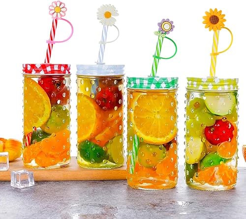 Miniatura 2 de Funda de popote de silicona, 10 tapas de punta de paja reutilizables, tapones de paja de silicona reutilizables con forma de flor, protector de paja