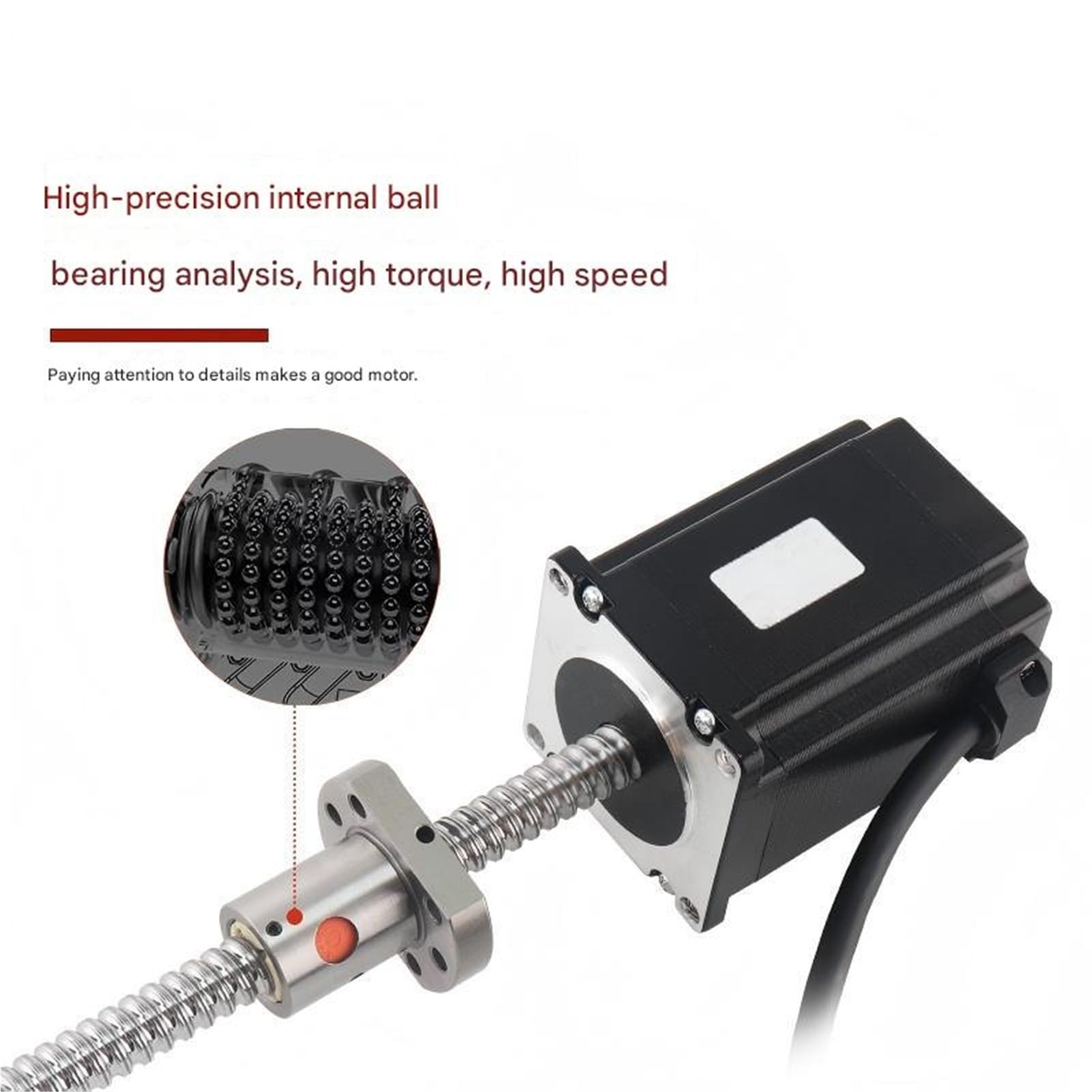 Motor paso a con tornillo de bolas Nema 23, 4 cables, 76mm, 189N.CM, for impresora 3D(200mm)