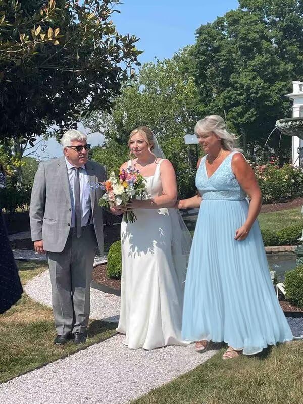 V Neck Mother of The Bride Dresses for Wedding Long Chiffon Lace Formal Evening Dress PU2582