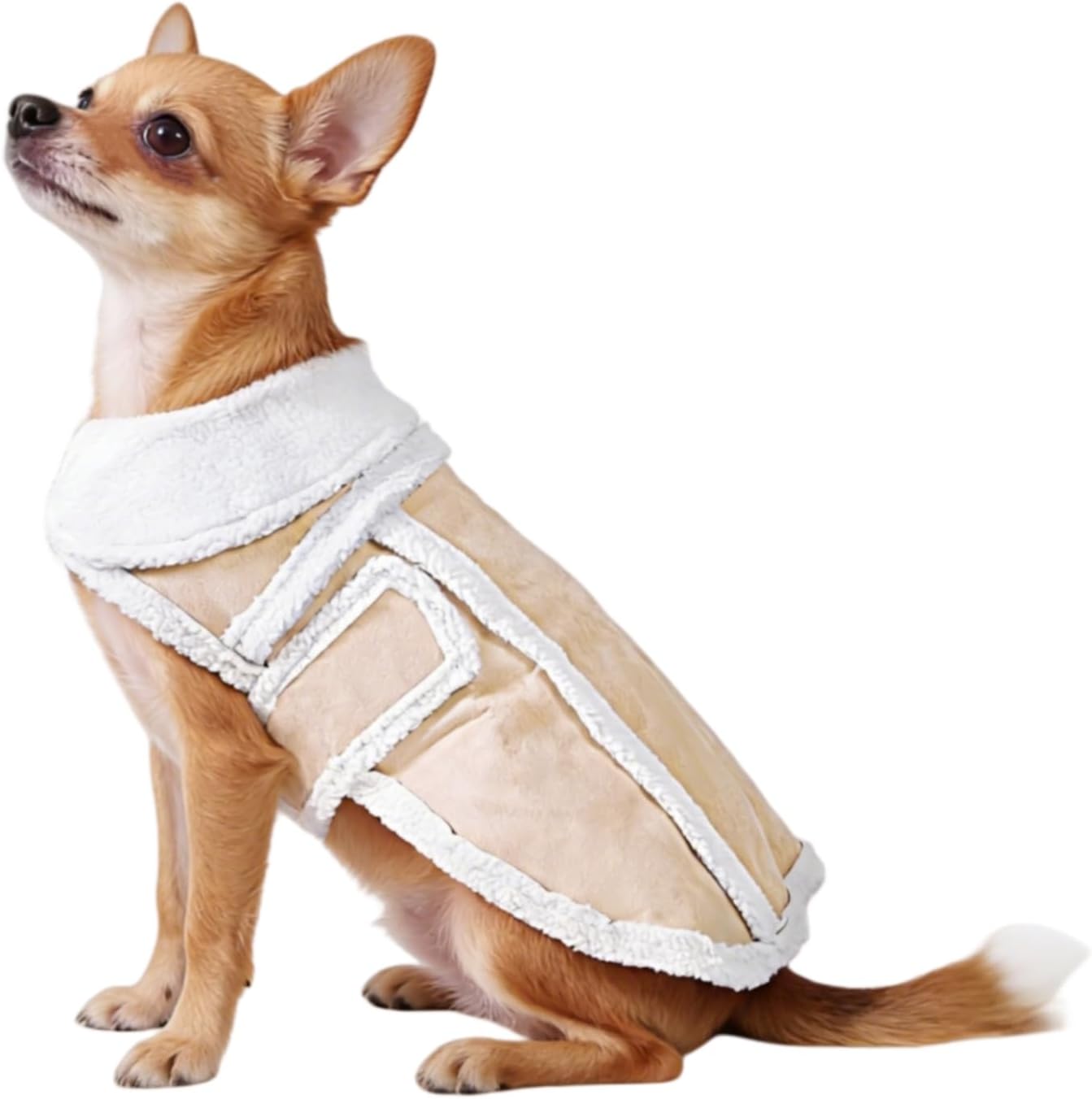 Namsan Small Dog Coat for Winter, Fleece Dog Jackets with Leash Hole Small Breeds, Warm Doggie Coats for Small Dogs, Winproof Dogs Vest with Adjustable Magic Tape, Easy to Wear, S