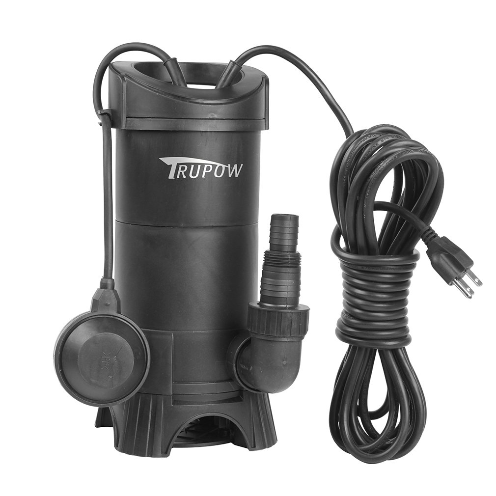 1HP 110V Submersible Electric Plastic Sewage Drain Flood Clean/Dirty Water Sump Transfer Pond Garden Pump