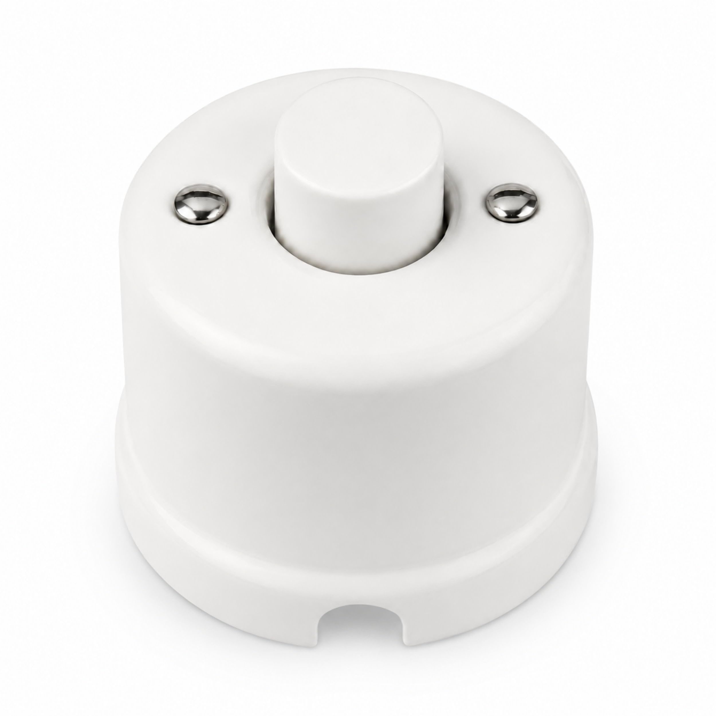 Dimmer girevole a LED in porcellana retrò, All-in-One, serie QR1, bianco | Vera porcellana con dimmer LED universale