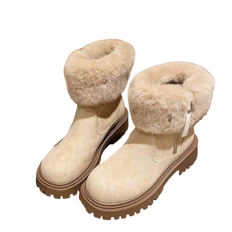 Warm and Stylish Womens Snow Boots with Plush Lining Anti-Slip Sole and Zipper Design for Outdoor Winter Activities