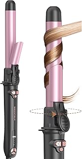 1 Inch Automatic Curling Iron - Get Effortless Waves with Self Rotating Barrel up to 430°F, Dual Voltage, Rose Gold