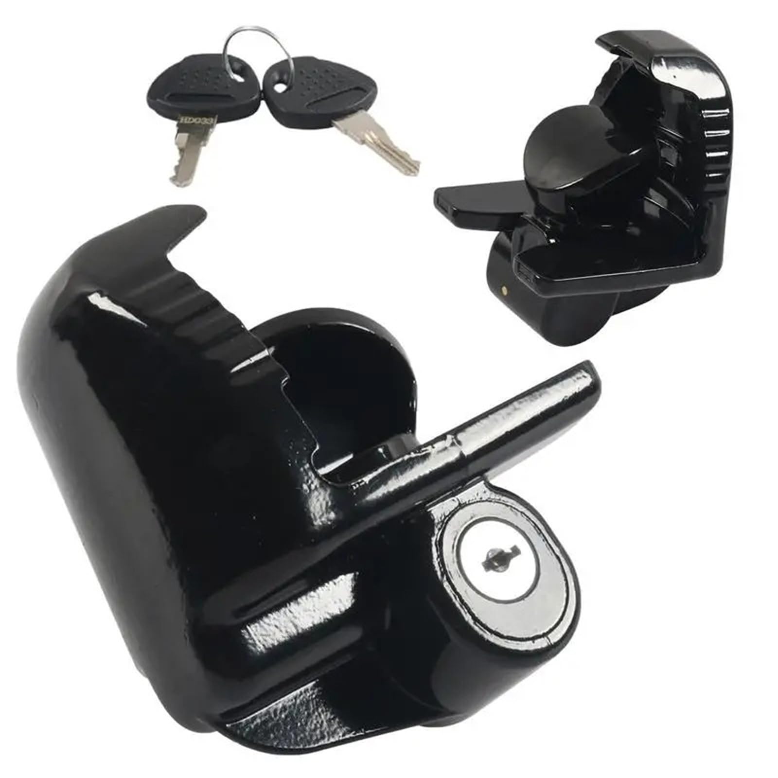 Ensemble de verrouillage de remorque réglable noir avec clés pour sécuriser votre camping-car