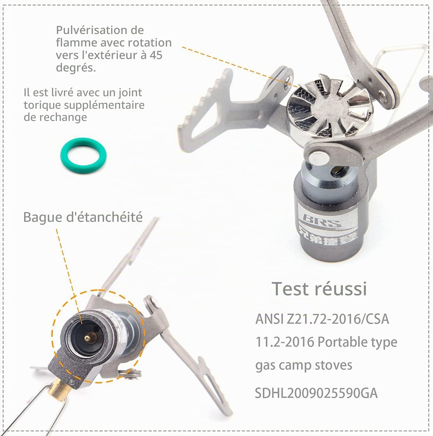 BRS 3000T BRS-3000T Poêle portable au propane pour camping Ultra léger en titane Sac à dos Gaz Seulement 25 g