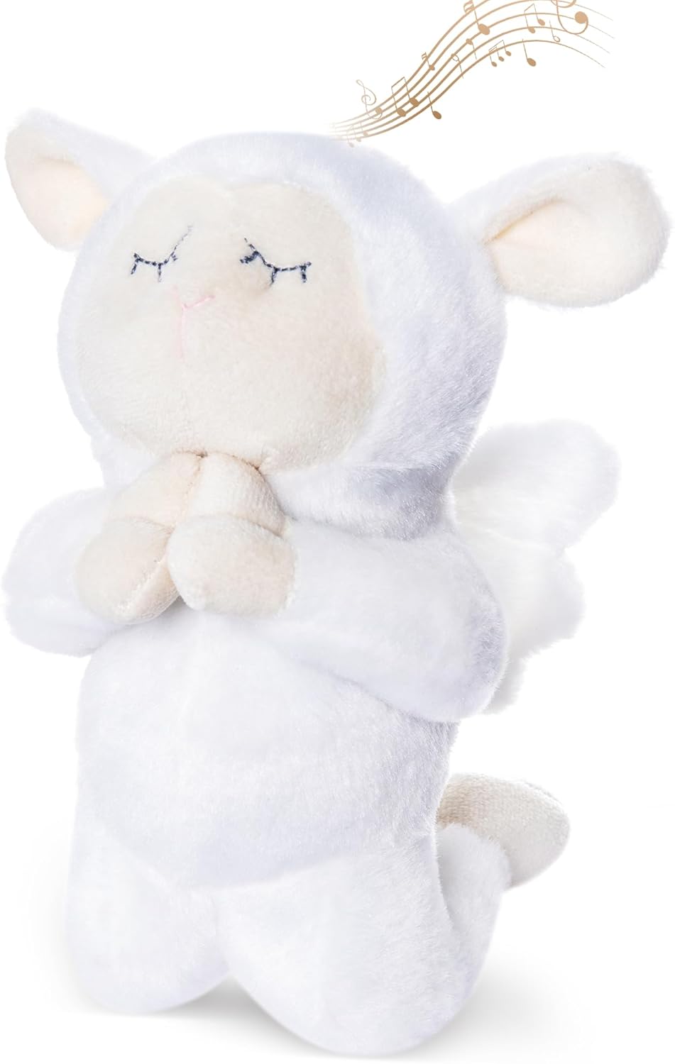 My OLi 7" Plush Prayer Lamb Plays Jesus Loves Me Praying Plush Lamb Soft Toy Stuffed Animal Bedtime Gifts for Baby Kids Girls Boys