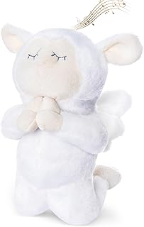 My OLi 7" Plush Prayer Lamb Plays Jesus Loves Me Praying Plush Lamb Soft Toy Stuffed Animal Bedtime Gifts for Baby Kids Girls Boys