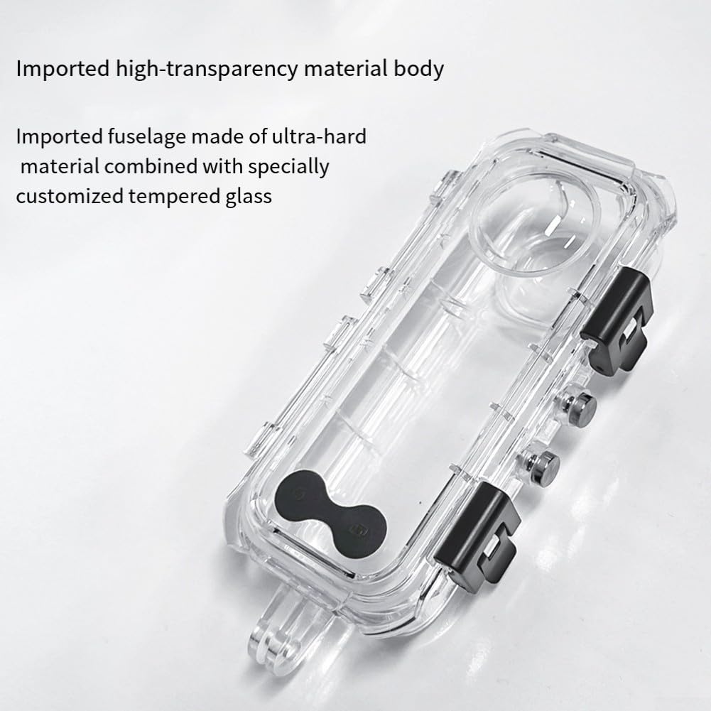 Carcasa de buceo de 60 m para Insta360 para X5 - Funda impermeable de vidrio templado con adaptador de 1/4 - Bolsa de almacenamiento de inserción antivaho - Carcasa protectora compacta para bajo el