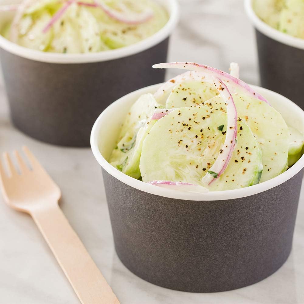 Coppetta 12-Ounce Dessert Cups, 50 Disposable Ice Cream Cups - Lids Sold Separately, Sturdy, Gray Paper Frozen Yogurt Bowls, For Hot And Cold Foods, Perfect For Gelato Or Mousse - Restaurantware