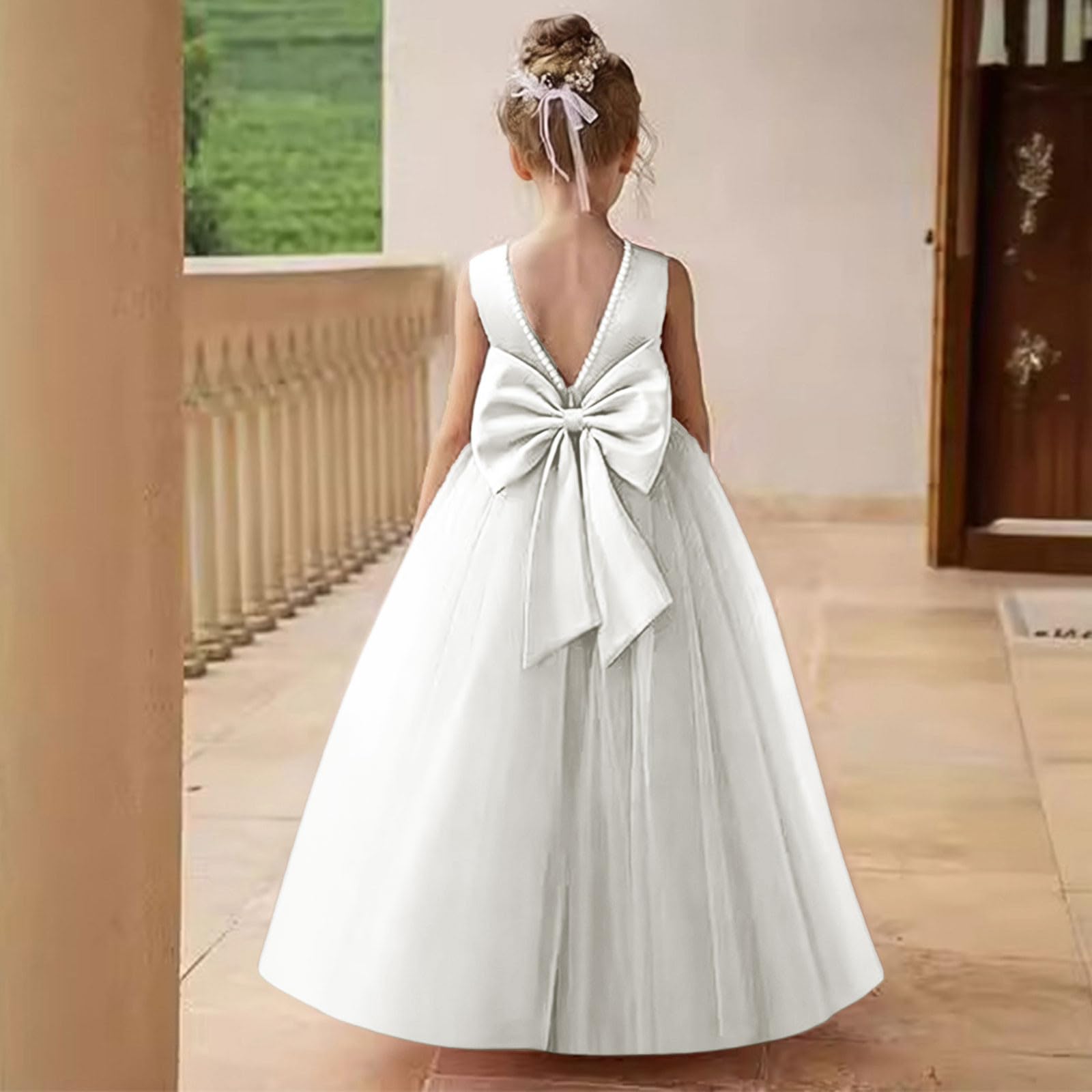 Generisch Prinzessin Kleid für Mädchen Blumenmädchenkleider Geburtstag Abendkleider Lang Elegant Tüllkleid Festliche Kleider für Hochzeit Partykleid Maxi Kleid Prinzessinnen Kleider Klavier Kostüme