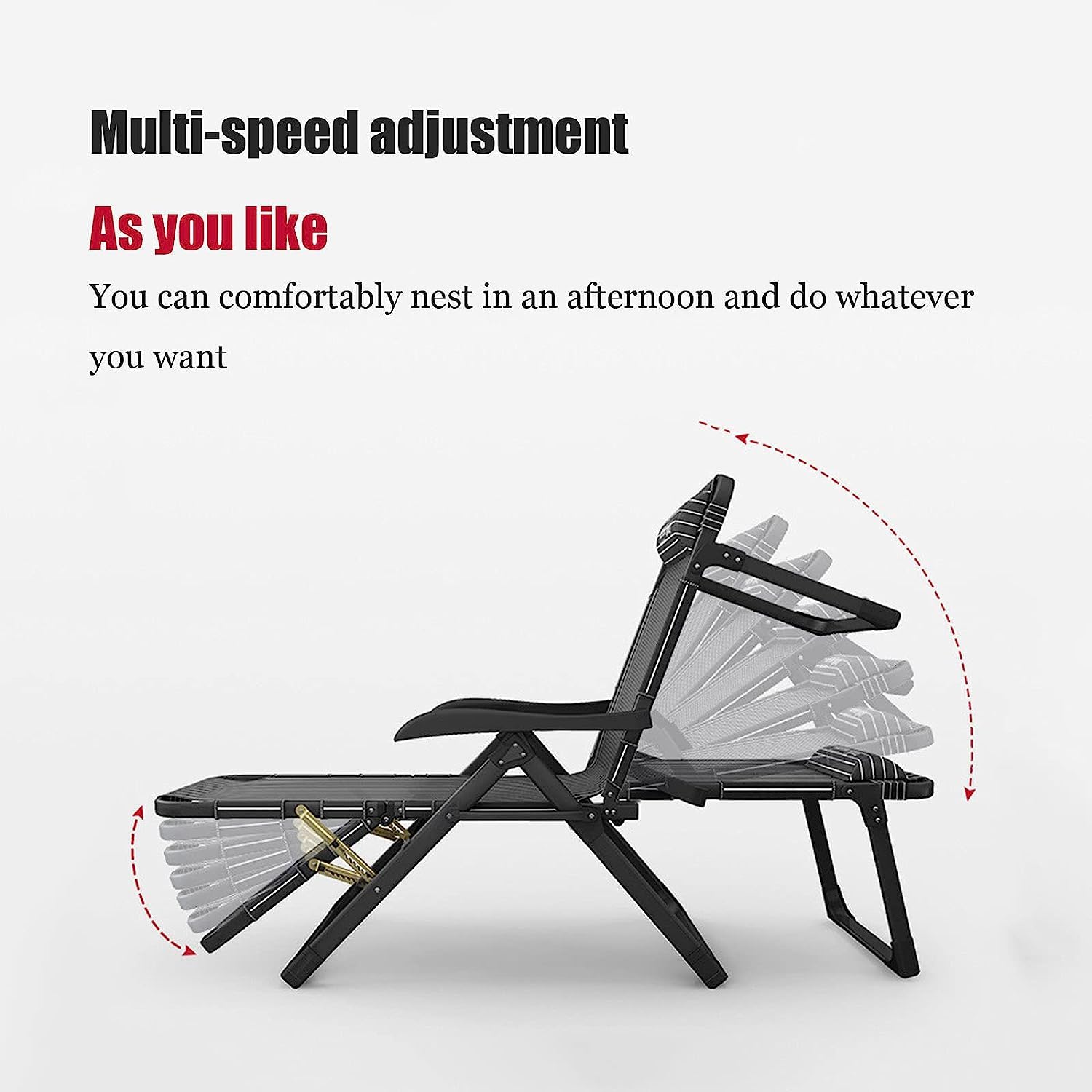 Chaise Longue inclinable réglable pour la Maison, la Plage, Le Camping, Chaise Longue Portable Pliable pour Jardin, terrasse, lit de Sieste extérieur avec Dossier réglable
