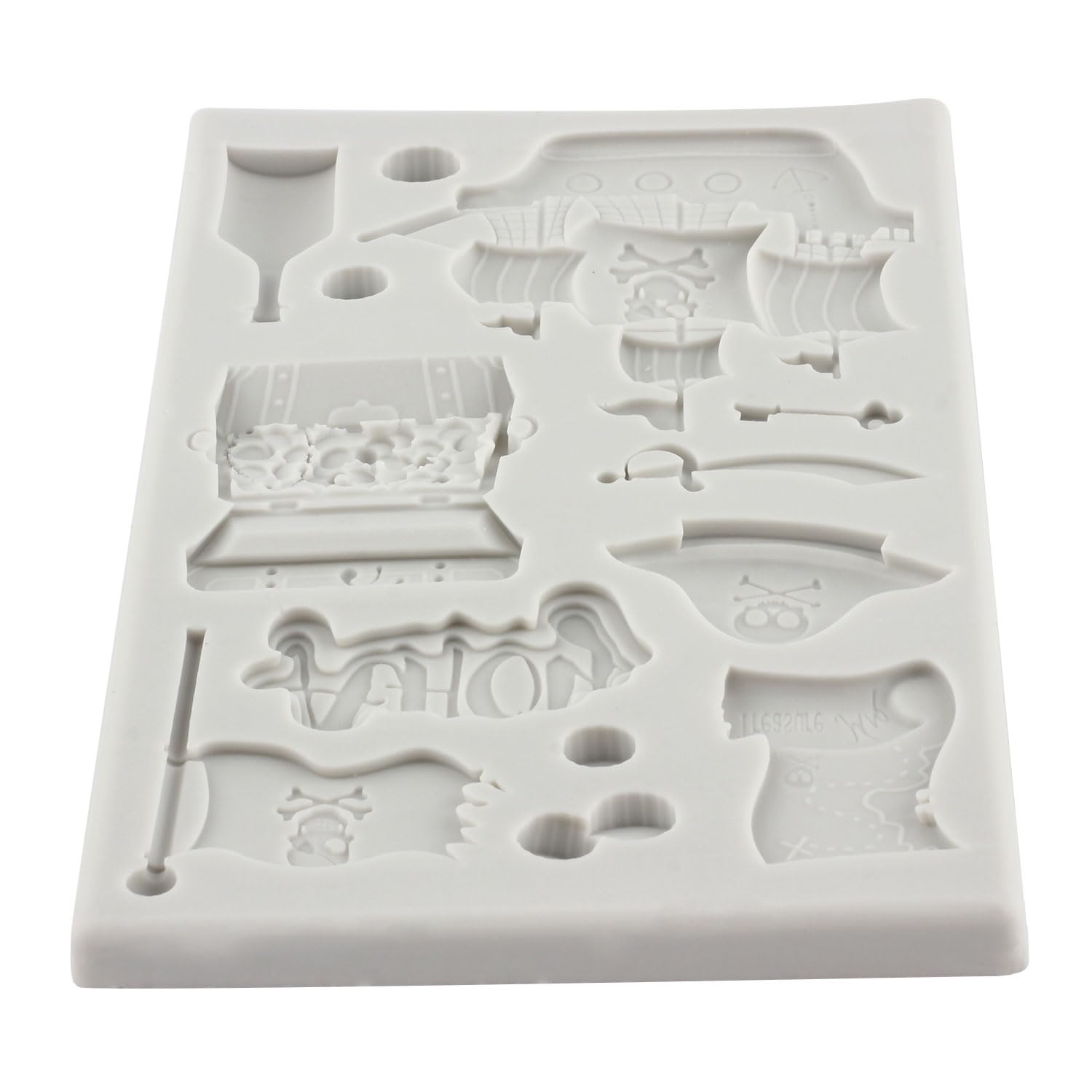Moule En Silicone Pirate Pour Gâteau - Coffre Au Trésor, Bateau, Drapeau, Carte - Pour Fondant, Chocolat, Pâte Polymère - 7