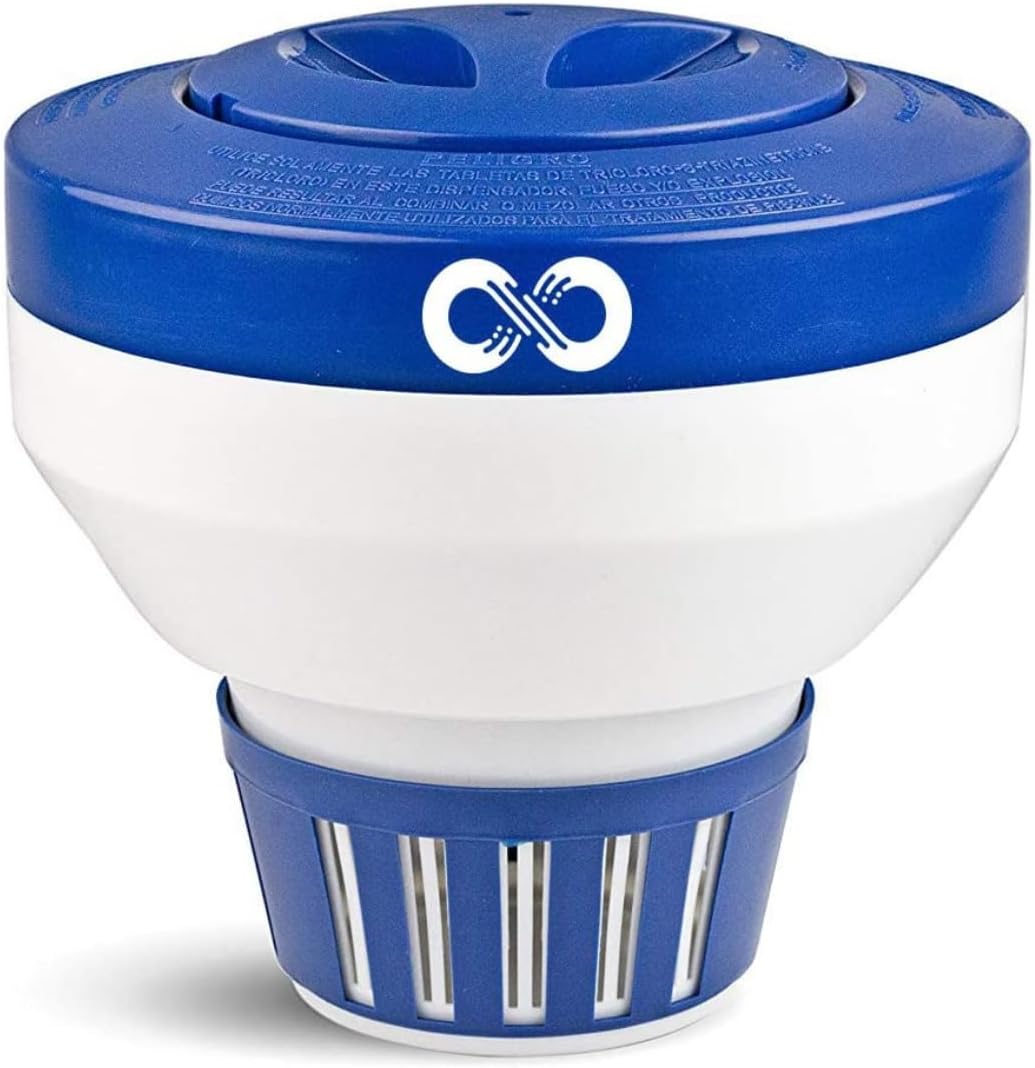Anti-UV Coating Pool Chlorine Floater - Chlorine Dispenser for 3'' Chlorine Tablets - Enhanced Control Flow Chlorine Pool Floater - Floating Pool Chlorine Dispenser Holds Up to 5 Tablets