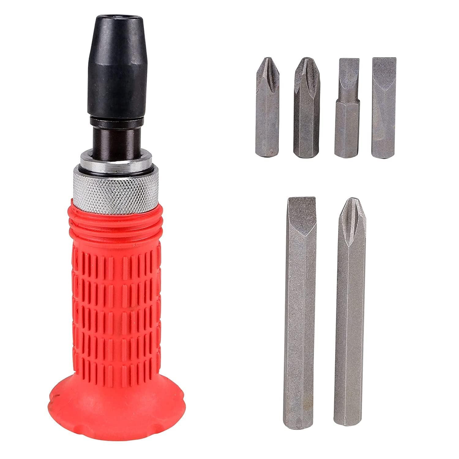 7Pcs Impact Screwdriver Set with rubber grip Multi-Purpose Chrome Vanadium Steel Portable/Chisel Bits Professional Tools/DIY Crafts Pack of 7Pcs, DIY Crafts Impact Driver 1/2 Driver with 6 Bits
