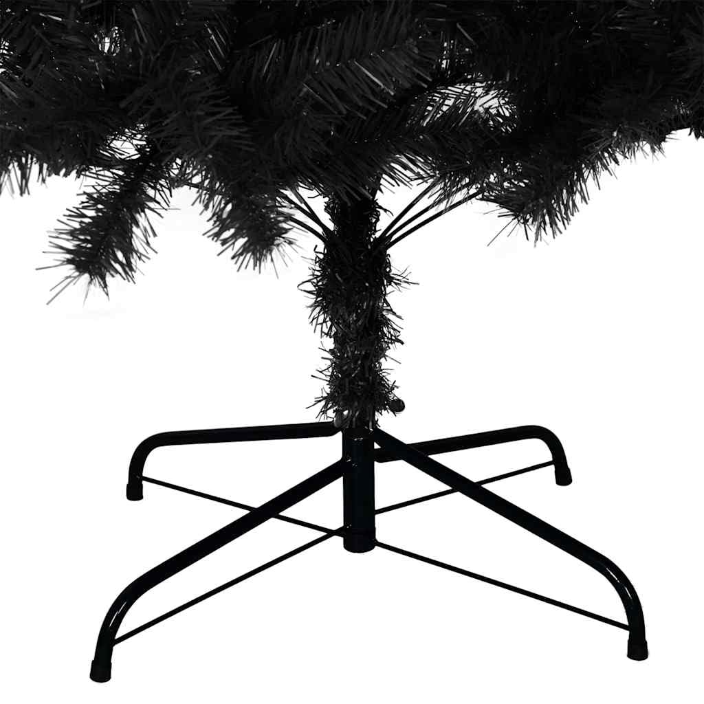 Árbol de Navidad artificial negro de 180 cm de PVC con soporte, 564 puntas, para interior y exterior, resistente, diseño moderno para salón, pasillo, dormitorio