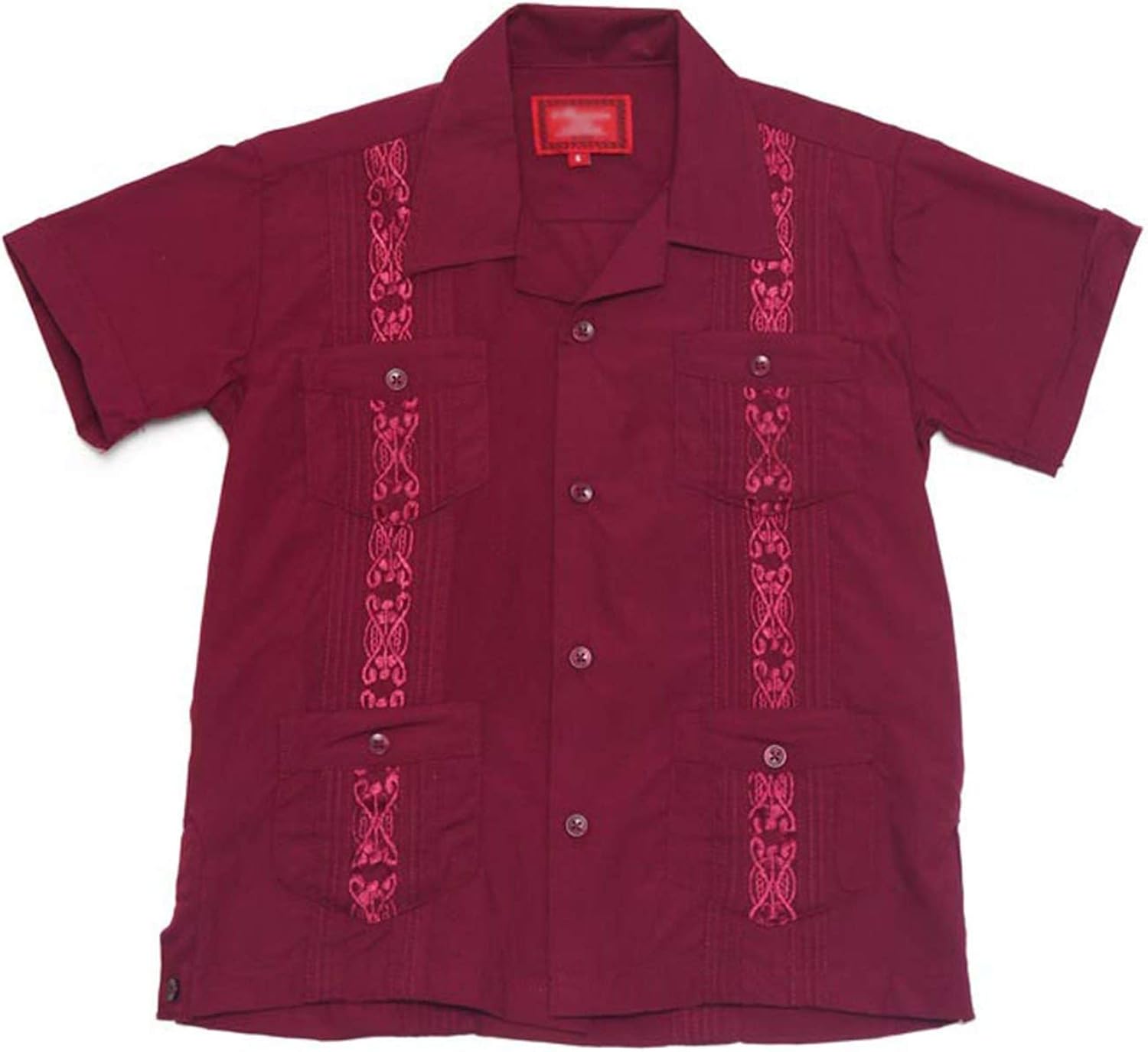Red guayabera shirt Clearance