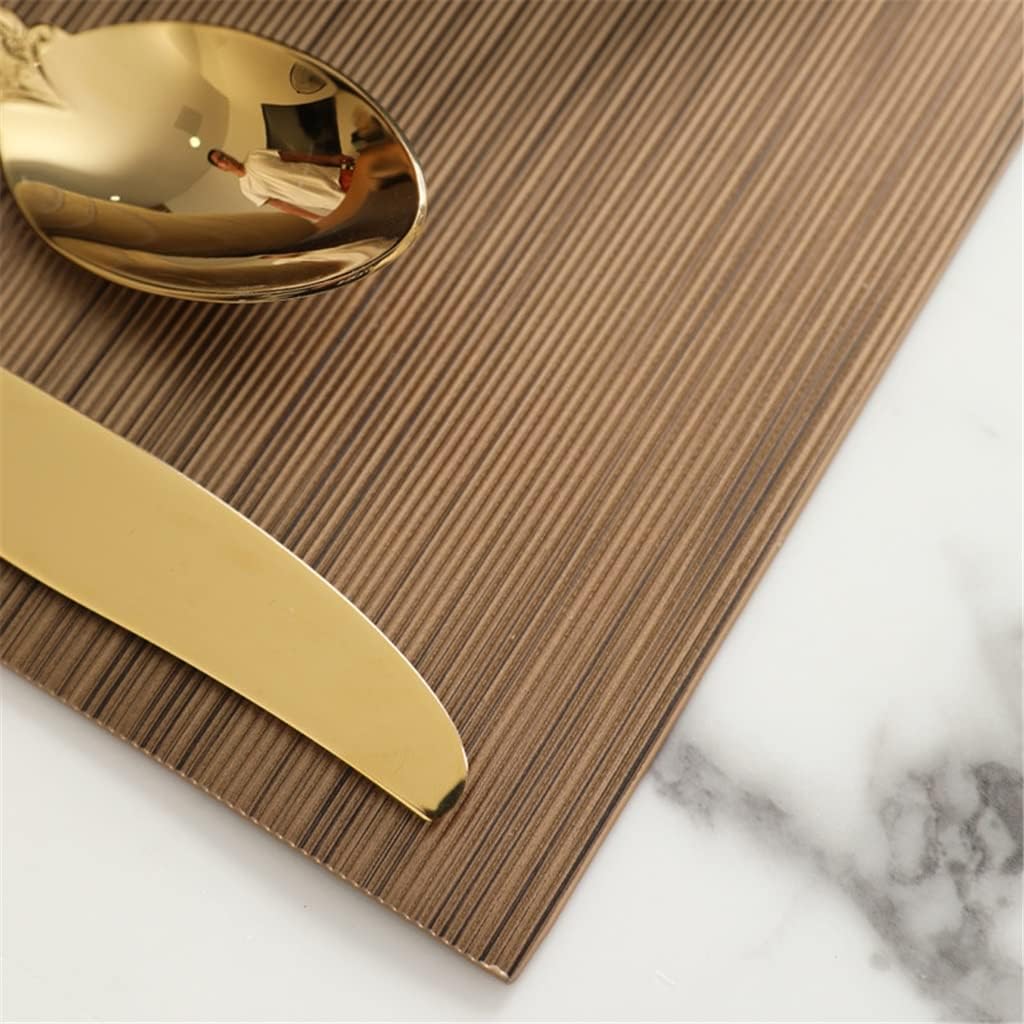 9 Pcs/Set Leather Placemats Tableware Mat Western Table Pads Bowl Pad for Home Kitchen Accessories Cutlery Set(E)