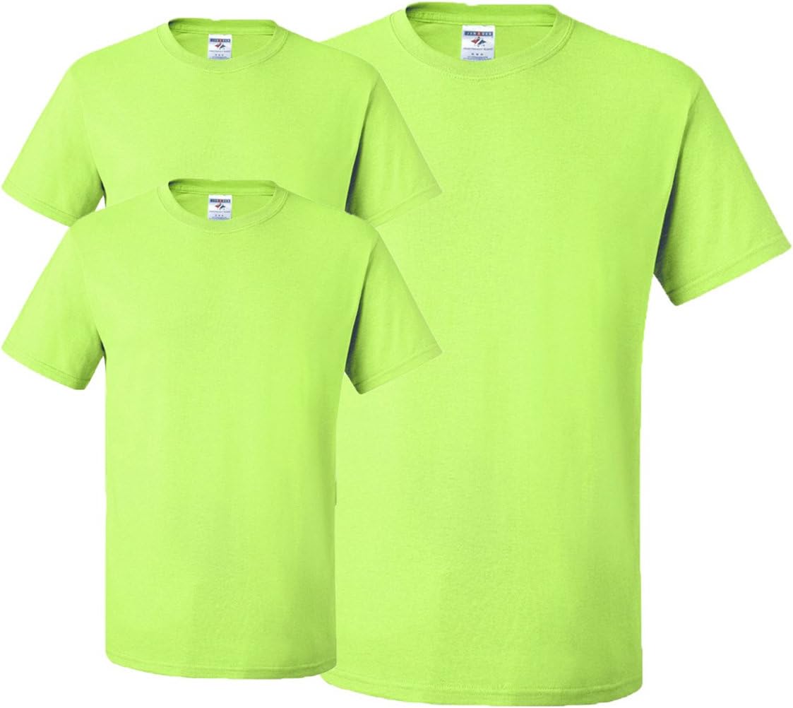 Jerzees mens 5.6 oz. 50/50 Heavyweight Blend T-Shirt(29M)-SAFETY GREEN-3XL-3PK