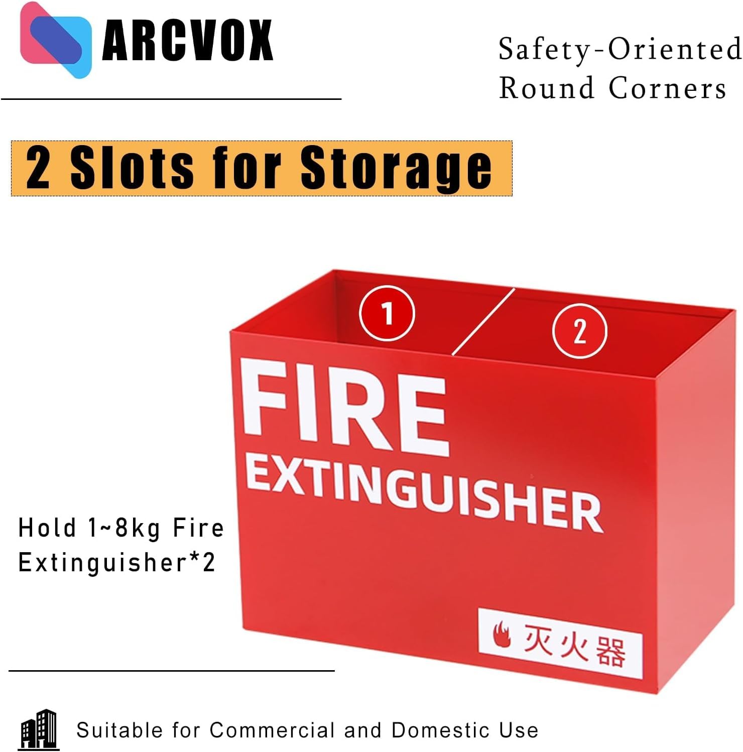 Caja De Extintor De Incendios De Soldadura De Hierro, Capacidad para 2 Extintores De Incendios De 1-8 Kg, Soporte De Extintor De Incendios para Exhibición, Soporte De Extintor De Incen, Red