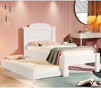 Cama Solteiro 100% MDF Com Auxiliar Embutida Prática e Versátil Branca