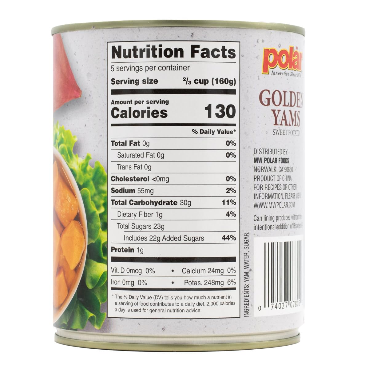 MW Polar Golden Yams Sweet Potato in Light Syrup, 30oz (Pack of 1)