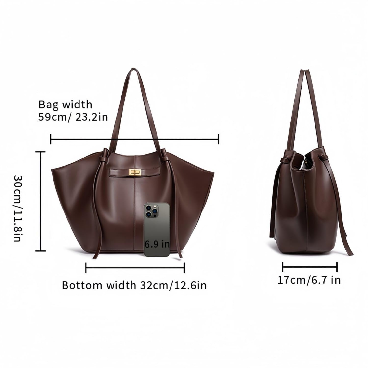 Bolsa Tote Mujer Gran Capacidad, Bolso de Hombro de Piel Sintética Elegante, Bolso Shopper Tote Bag, Elegante Bolso de Mano para Oficina, Viaje, Universidad y Salidas Diarias