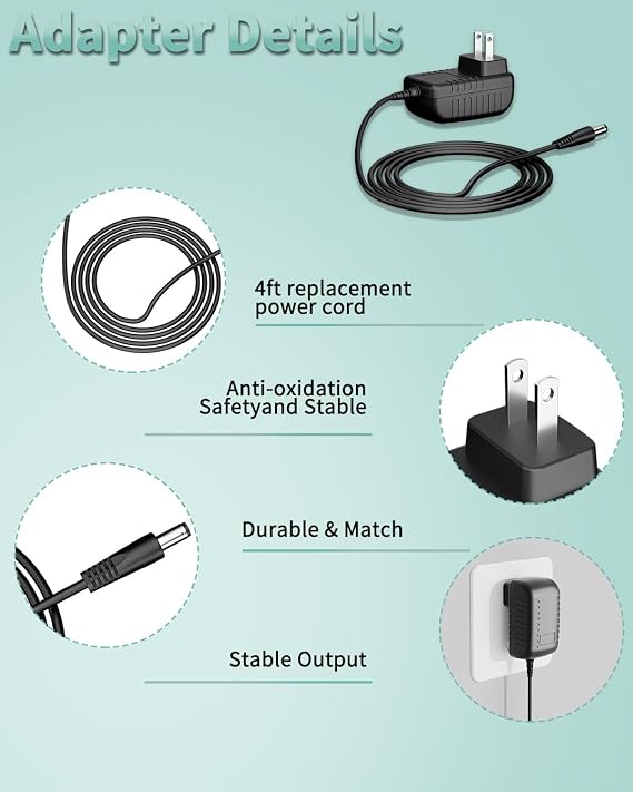 AC Adapter Compatible with Walrus Audio MAKO Series: M1 High-Fidelity Modulation Machine PSU