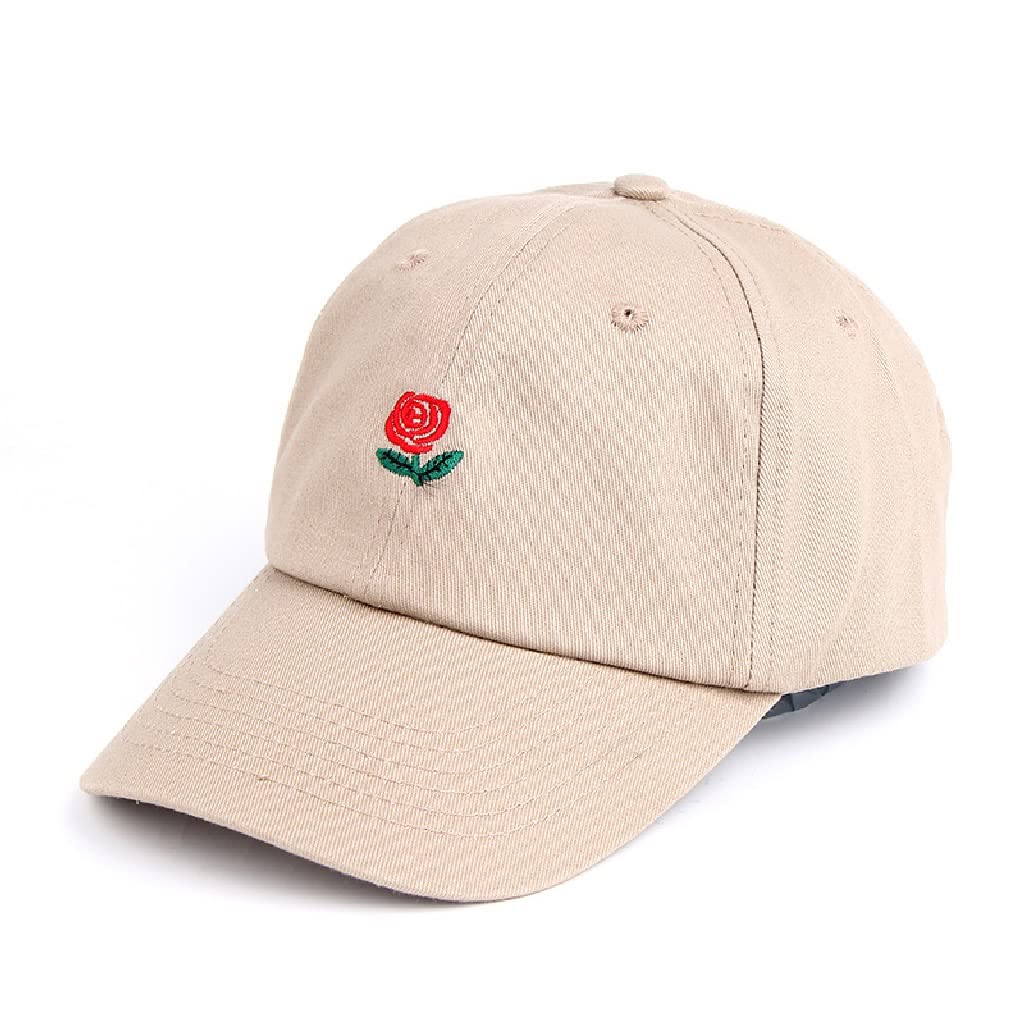Ducha de algodón Rosa Sombrero de papá para Mujeres y Hombres Gorra de béisbol de Flores Ajustable Gorra Snapback Bordada Gorra Curvada de Verano